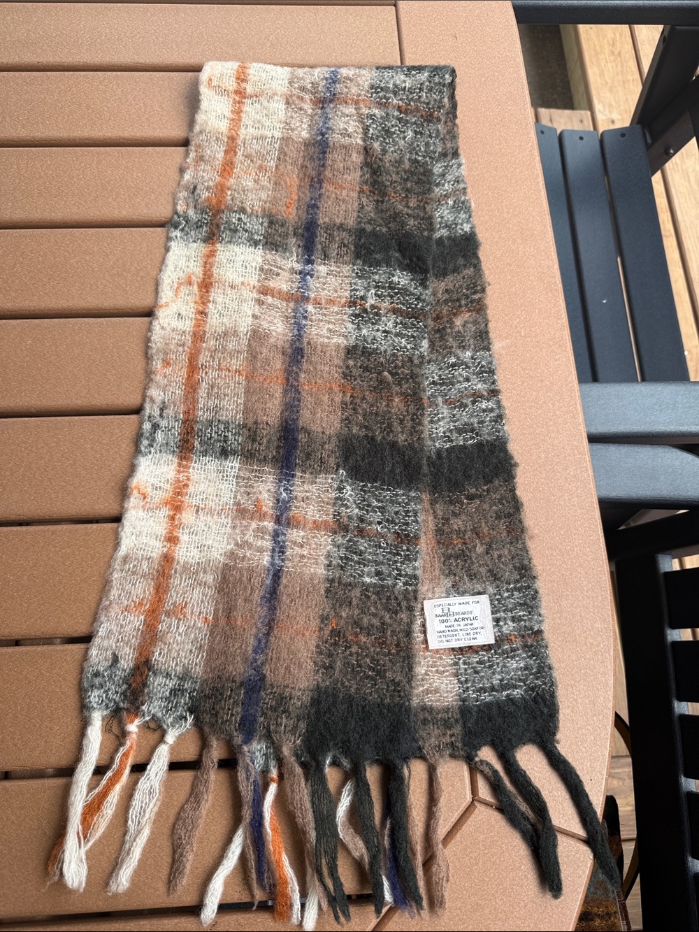 Baar & Beards, Inc. Vintage Plaid Scarf 1970s-80s